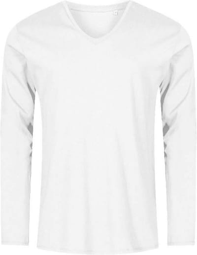 Promodoro Men´s V-Neck T-Shirt Long Sleeve XO1460 - White - S