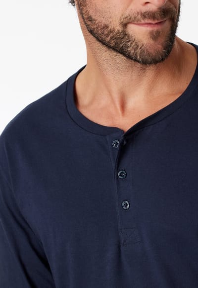 Schiesser Mix & Relax Shirt lange mouwen donkerblauw 163837-803