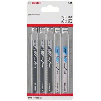 Bosch Accessories 2608667855 Decoupeerzaagbladenset Basic for Wood and Metal, 5-delig, universele schacht 5 stuk(s)