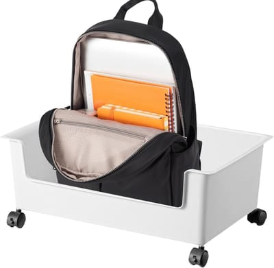 Boekenopberger - Boekenrolwagen - Werkplek Organisatie - Verrijdbaar Ontwerp - 39 x 28.5 x 15.5 cm - Wit