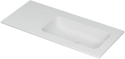 INK Aspekt Wastafel Porselein Rechts Zonder Kraangat - 1000x450x15 mm - Mat Wit