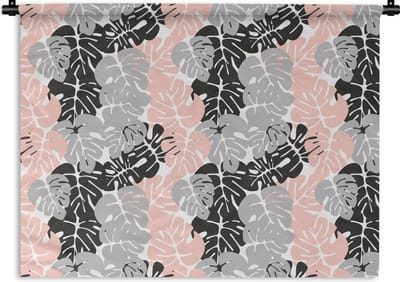 Wandkleed - Wanddoek - Monstera - Pastel - Patronen - Bladeren - 120x90 cm - Wandtapijt