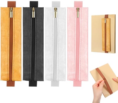 Dailygoods- Pennenhouder Verstelbaar - Elastische Etui - Duurzaam DuPont-papier - 4 Stuks - Geschikt voor Notitieboek - Draagbare Pennenhoes - Notitieboekhouder