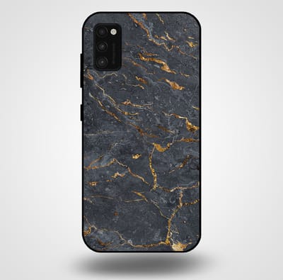 Smartphonica Telefoonhoesje voor Samsung Galaxy A41 met marmer opdruk - TPU backcover case marble design - Goud Grijs geschikt voor Samsung Galaxy A41