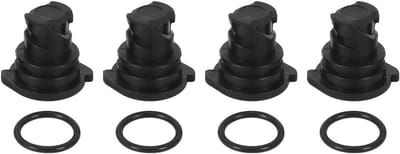 Set van 2 Olie Uitlaat Schroeven voor Motorolie Tank, Uitlaatdraad Reparatie met O-Ring, Zwart Rubber en Kunststof, Geschikt voor Diverse Voertuigen