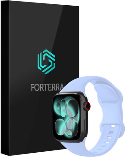 Smartwatchbandje Geschikt voor Apple Watch 1, 2, 3, 4, 5, 6, 7, 8, 9, 10, 11, SE - 42/44/45/46 mm - Verstelbaar Siliconen Bandje - Baby Blauw