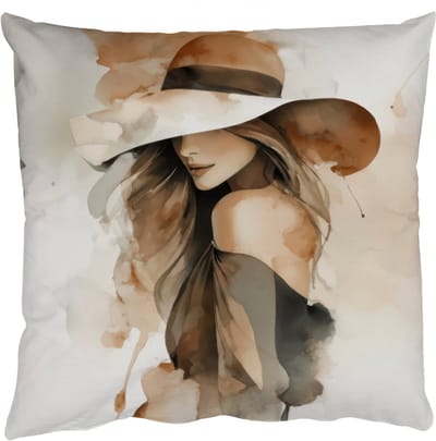 Sierkussens - Kussentjes Woonkamer - 50x50 cm - Mysterieus - Vrouw - Sepia