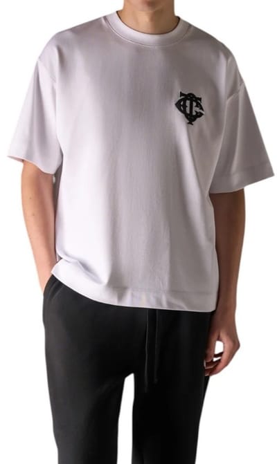 The Couture Club Heren T-shirt Wit TCCM2971 Monogram Applique Emblem