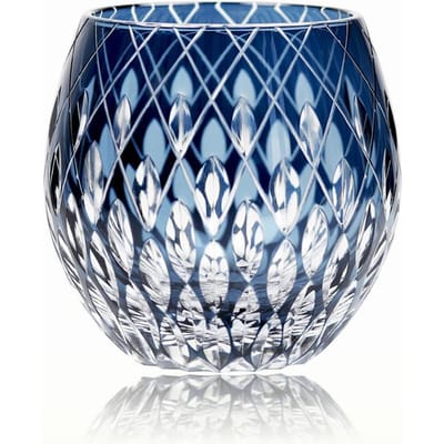 Japanse Stijl Wijnglas,Edo Kiriko Kristal Handgravering Kaleidoscoop,Regendruppel Whiskey Tumbler Collectie,Niveau Bekers Cadeaubox 330ml blauw