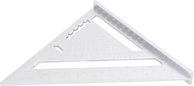 Driehoekige Timmermansliniaal - Meetliniaal Aluminium - Bouwprojecten Uitvoeren - Dubbele Meetschalen - 26 x 14 x 3 cm - Zilver