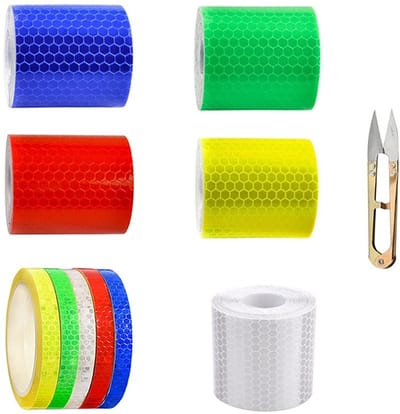 Dailygoods- Reflecterende Tape 10 Rollen - Zelfklevend - Waarschuwingstape - Reflectoren - Fluorescerende Band - Goede Hechting