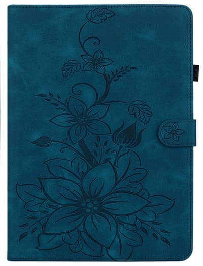 Luxe Bescherm-Etui Hoes Map geschikt voor Samsung Galaxy Tab A9 Plus - A11 Plus - 11" - Lelie - Blauw