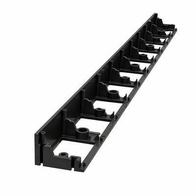 Borderrand kunststof 1000 x 80 mm - zwart - set van 10 stuks incl. 30 grondpennen - tuinrand/tuinborder