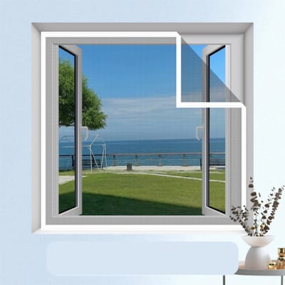 Universele Raamhor - 130×150cm - zelfklevende met hoogwaardig klittenband - Universeel Horrengaas - Zelf Hor Maken - Geen Boren - krasbestendige - Insectenhor voor Ramen - Inkortbaar Horgaas - Gaas - Eenvoudige Montage - 1 wit
