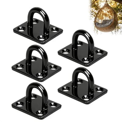 Dailygoods- Plafondhaak Roestvrij Staal - 5 Stuks - Versterkte Bevestigingsgesp - Oogplaat - Geschikt voor Houten/Beton/Bakstenen Muren - Eenvoudig te Reinigen - Haak