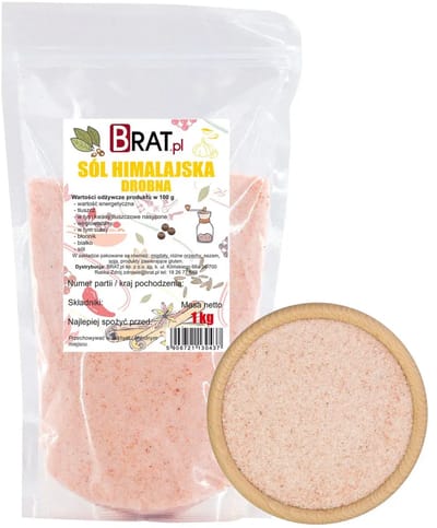BRAT Himalayan – Fijne Zout – 100% Natuurlijk – Minerale Rijk – Doypack 1kg