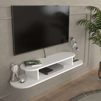 Tv meubel Targema zwevend wit 120x30x16 cm [en.casa]