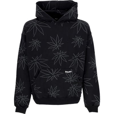 Plantlife Fleece Hoodie Zwart Herenhoodie