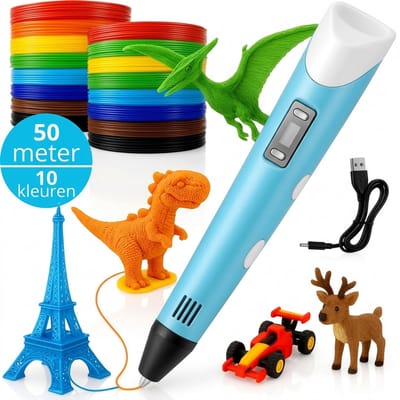 3D Pen Set - 50 Meter Filament & 10 Kleuren - Advanced Starterspakket met Vullingen & Navulling - Speelgoed & Tekenen
