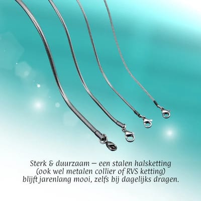 Aramat Jewels | Halskettingen | Zilverkleurige Slangenketting RVS – Ronde Snake Chain Dames Staal | 1mm / 45cm |45cm | | Staal | Volwassenen | Verkleurd niet
