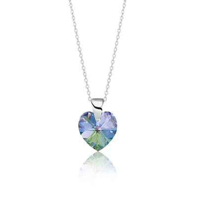 Montebello Ketting Amy HZ80 - Swarovski Hart - 925 Zilver Gerhod. - Ø10mm - 45cm
