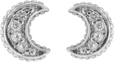 Karma Oorbellen Zirconia Moon Zilver