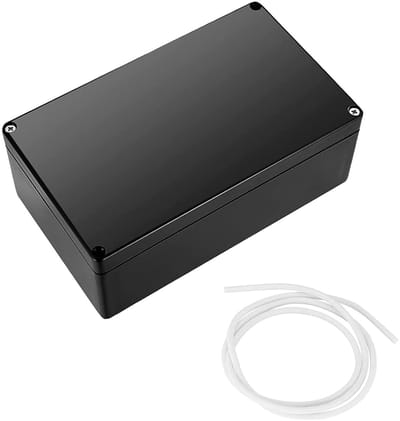 Opbouwdoos voor Elektrische Aansluitingen, Zwarte Kunststof Behuizing, Ideaal voor Doe-Het-Zelf Projecten, Afmetingen 200 x 120 x 75 mm