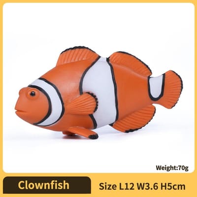 Vie Marine Poisson-clown Anémone Poisson-clown Figurine Modèle de Poisson Réaliste - Jouet Éducatif pour Garçons Filles et Enfants à Partir de 3 Ans