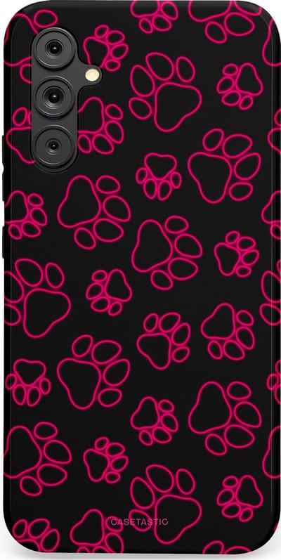 Casetastic Hoesje Geschikt voor Samsung A34 (5G) - Stijlvolle Beschermende Duo-layer Case - Neon pootjes