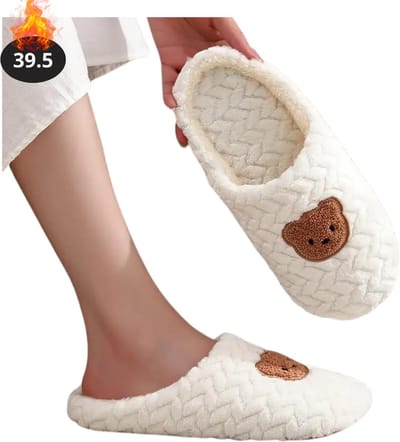 Nivard Warme Pantoffels - Sloffen - Slippers - Dames - Heren - Pluche - Maat 39.5 - Wit