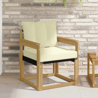 vidaXL - Buitensofa - Massief - Acaciahout - en - Textilene - Wit