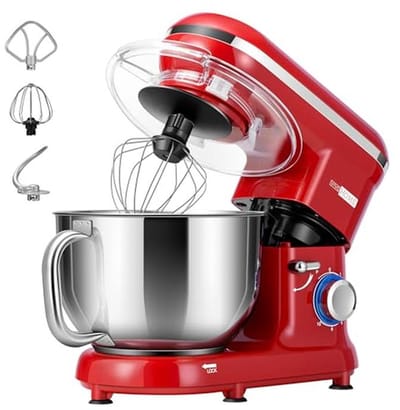Keukenmachine - Deegmachine Mixer - Bakken En Koken - 10 Snelheden Krachtige Motor - 6 Liter Kom - Rood