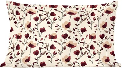 Sierkussens - Kussentjes Woonkamer - 60x40 cm - Bloemen - Botanisch - Bordeaux