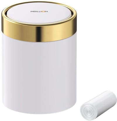Mini Vuilnisbak met Deksel - Ideale Kleine Afvalbak voor Bureau en Keuken, Roestvrij Staal, 1.5 Liter
