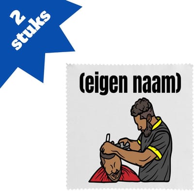 Akyol - kapper man met eigen naam brillendoekjes - Kapper - barbers - collega's - verjaardag - afscheidscadeau - geschenk - kado - 17,8 bij 17,8 cm - 2 stuks