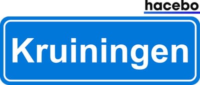 Hacebo - Plaatsnaam Sticker - 29x10 CM - Kruiningen sticker - Verkeersborden sticker - grappige cadeaus - Kruiningen