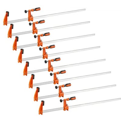 VEVOR schroefklemmen, 8 stuks, 91,4 cm openingsbreedte, F-klemmen, 272 kg klemkracht, met kunststof pad en zelfvergrendelingsmechanisme, gietijzer en koolstofstaal, voor hout- en metaalbewerking
