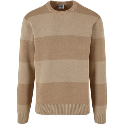 Urban Classics - Heavy Oversized Striped Sweater/trui - XL - Beige