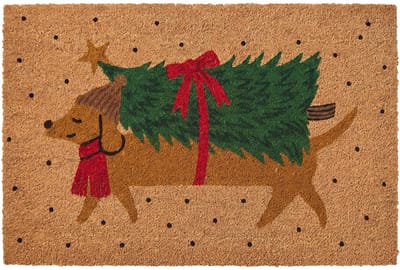 Clayre & Eef Deurmat Bruin Kokos Kerst