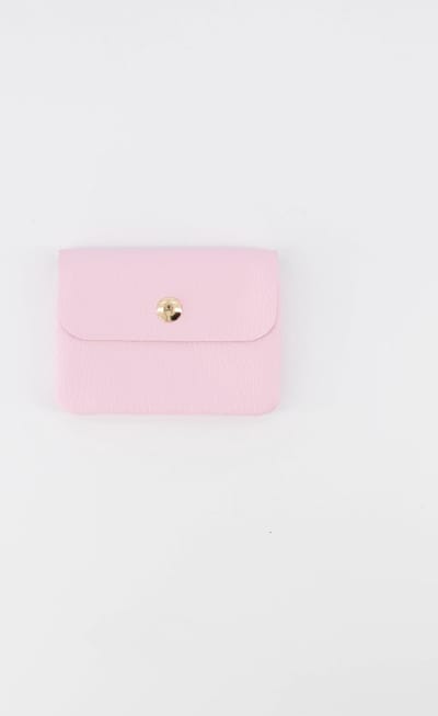 Portemonneetje-roze -klein -leer afsluitbaar met ritsje