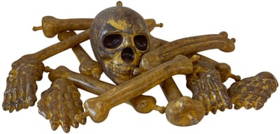 Zak met botten - kunststof - skelet/graamte - horror kerkhof decoratie