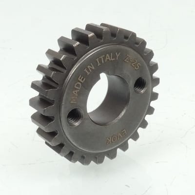 Pignon bout vilebrequin EVOK pour scooter Piaggio 125 Vespa Pk 1982 à 1989 25 dt
