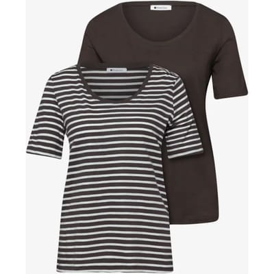 Shirt met ronde V-hals in een pak van 2