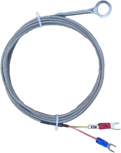 Universele Cilinderkop Temperatuursensor K-Type Thermokoppel met 12mm Binnendiameter en 3m Kabel
