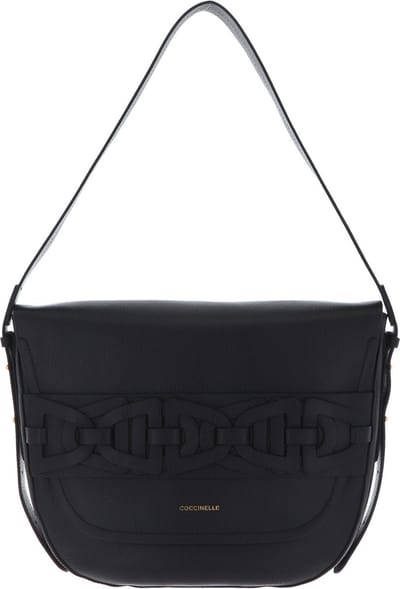 COCCINELLE Leren Schoudertas Avondtas Gitane Suede Crossbody Bag Noir Zwart