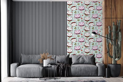 Behang - Fotobehang Kat - Huisdieren - Patroon - Breedte 120 cm x hoogte 240 cm