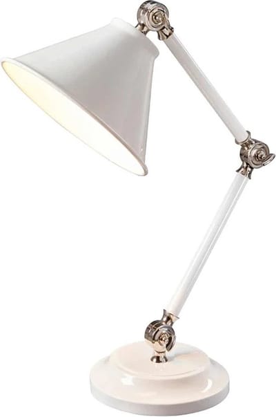 Moderne Tafellamp - Steady Lighting - Metaal - Modern - E27 - L: 21cm - Voor Binnen - Woonkamer - Eetkamer - Wit