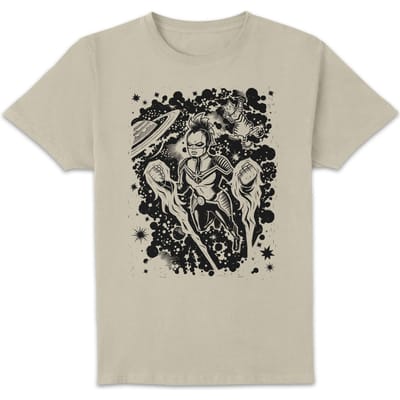Marvel Captain Marvel Line Art Unisex T-Shirt - Cream - S