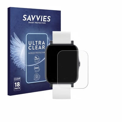Savvies - Screenprotector voor QNix Smartwatch - Folie Beschermfolie transparant 18 Stuks