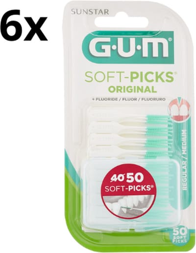 GUM Soft-Picks Regular - 6 x 50 stuks - Voordeelverpakking